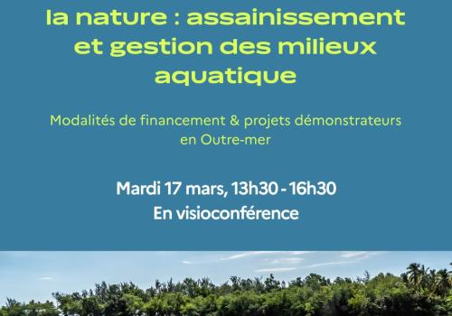 Webinaire | Les solutions fondées sur la nature : assainissement et gestion des millieux aquatiques. Modalités de financement & projets démonstrateurs en Outre-mer