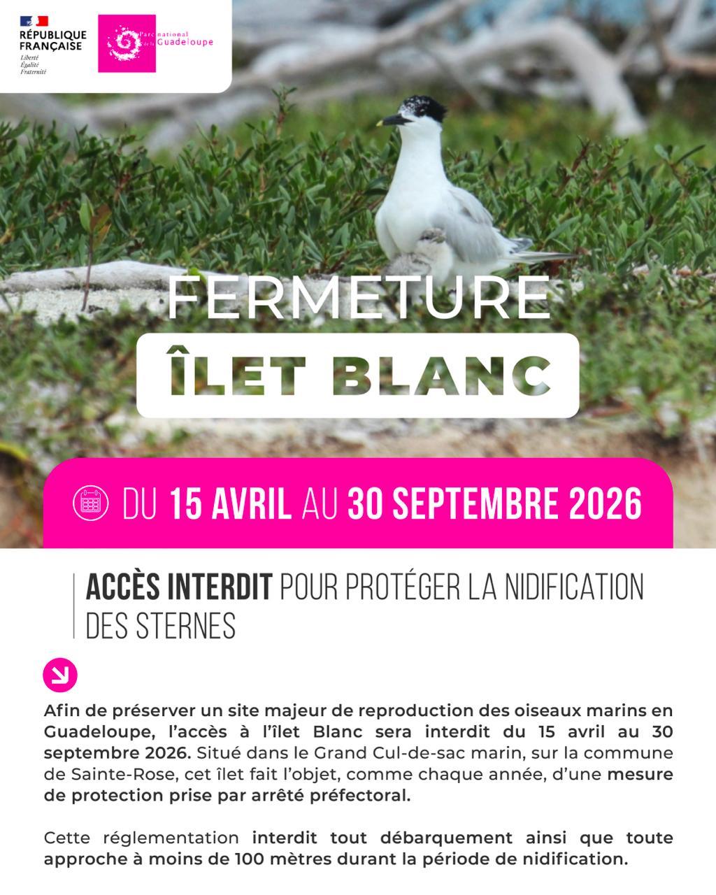 Fermeture ilet blanc 2026